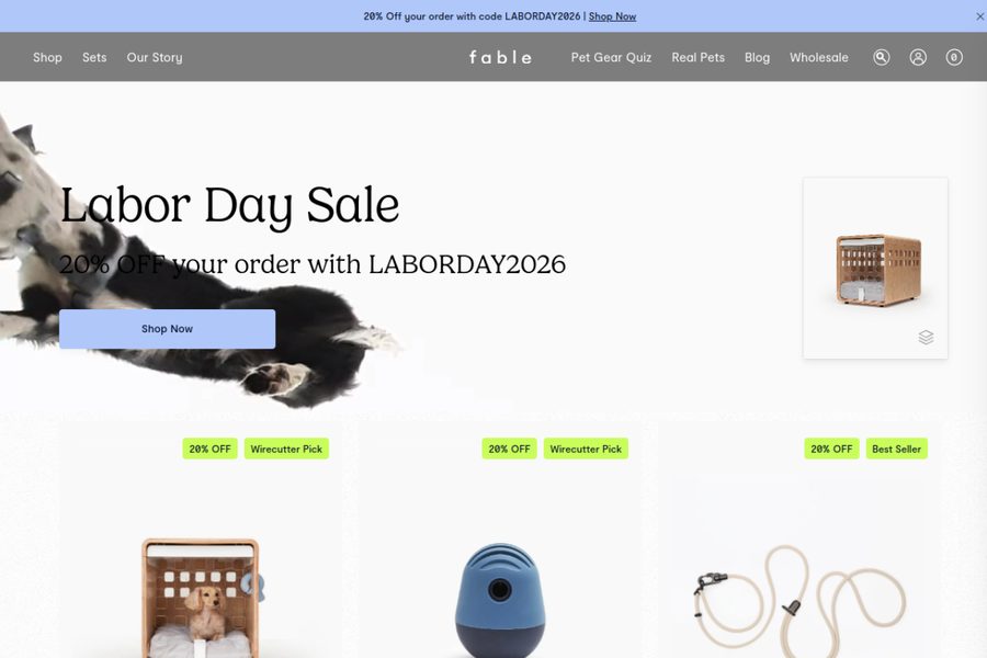 Fable website screenshot