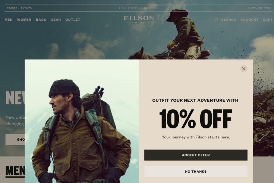 Filson website screenshot