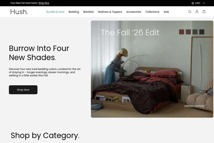 Hush website screenshot